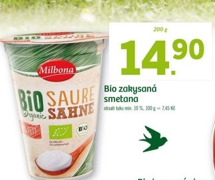 Zakysaná smetana Bio Milbona