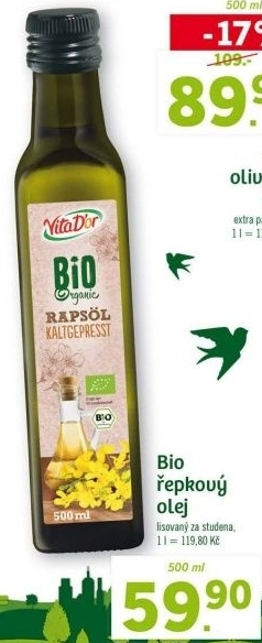 Řepkový olej Bio Vita D'or