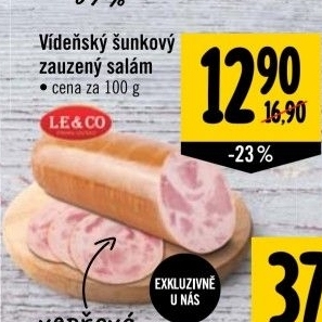 Salám šunkový vídeňský zauzený LE&amp