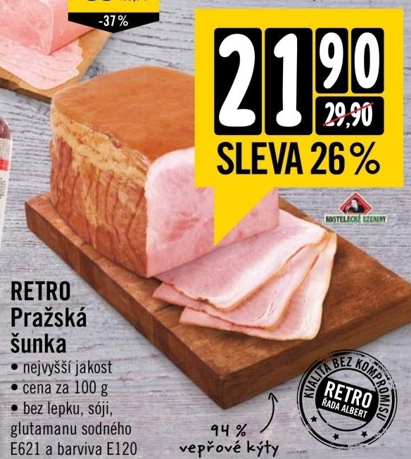 Šunka pražská nejvyšší jakosti Retro Albert