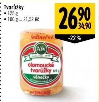 Sýr tvarůžky olomoucké A.W.