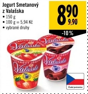 Jogurt smetanový ochucený z Valašska Mlékárna Valašské Meziříčí