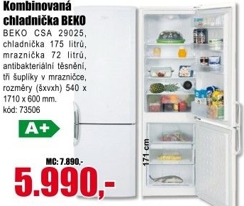 Kombinovaná chladnička Beko CSA 29025