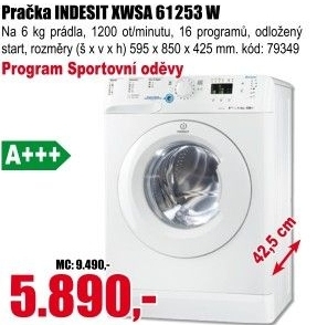 Pračka Indesit XWSA 61253 W