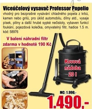 Vysavač na popel Professor