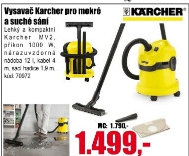 Mokrosuchý vysavač Karcher MV 2