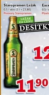 Pivo světlý ležák 12° Staropramen