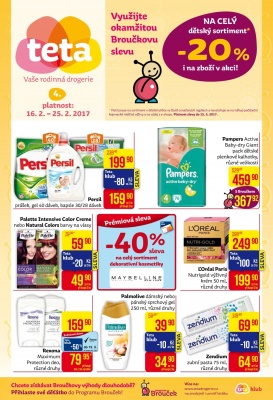akční leták Teta drogerie 16.2.2017-25.2.2017