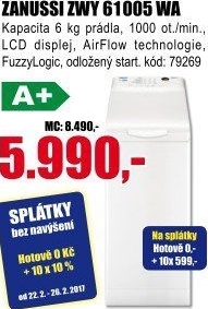Pračka Zanussi ZWY61005WA