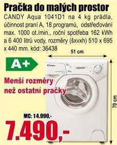 Pračka Candy AQUA1041D1