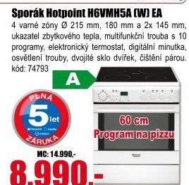 Sklokeramický sporák Hotpoint H6VMH5A