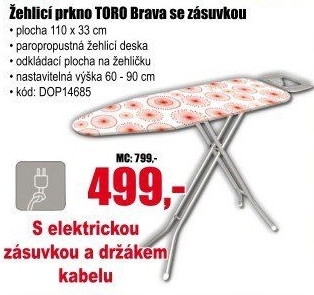 Žehlicí prkno se zásuvkou Brava Toro