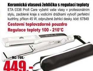 Žehlička na vlasy ETA 0336 9 0000 Profi Care