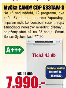 Myčka Candy CDP 6S3TAW-S