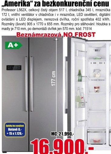 Americká chladnička Professor L562X