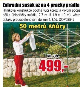 Zahradní sušák na prádlo Toro