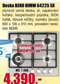 Plynová varná deska Beko HIMW 64225 SX