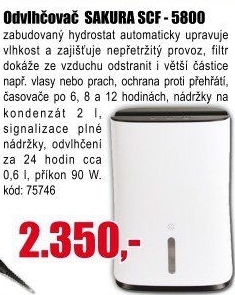 Odvlhčovač Sakura SCF - 5800