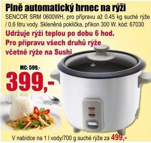 Rýžovar Sencor SRM 0600WH