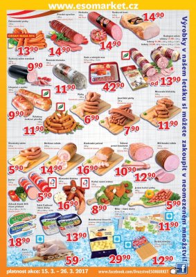 akční leták ESO MARKET 15.3.2017-26.3.2017