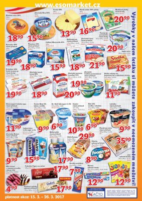 akční leták ESO MARKET 15.3.2017-26.3.2017