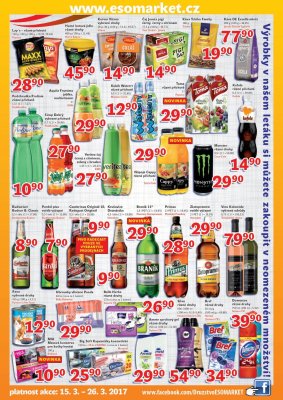 akční leták ESO MARKET 15.3.2017-26.3.2017