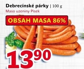 Párky debrecínské Maso uzeniny Písek