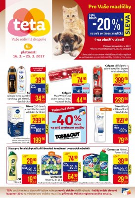 akční leták Teta drogerie 16.3.2017-25.3.2017