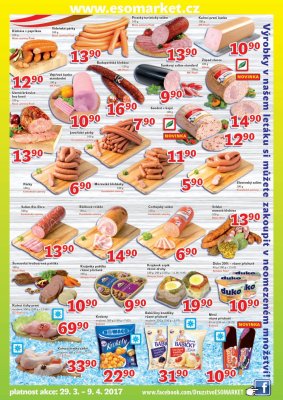 akční leták ESO MARKET 29.3.2017-9.4.2017
