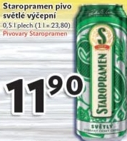 Pivo světlé výčepní 10° Staropramen