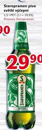 Pivo světlé výčepní 10° Staropramen