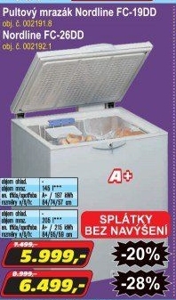 Pultový mrazák Nordline FC-19DD