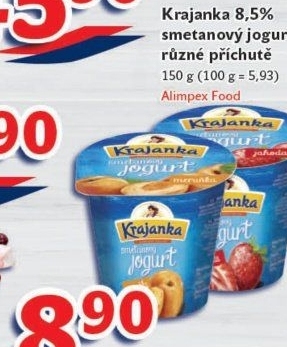 Jogurt smetanový ochucený Krajanka