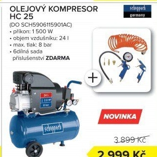 Olejový kompresor Scheppach HC 25