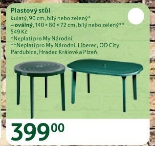 Plastový stůl