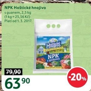 Hnojivo NPK s guánem Hoštické