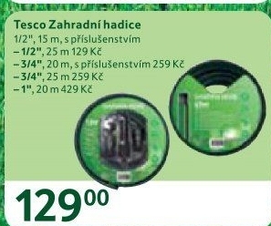 Zahradní hadice Tesco