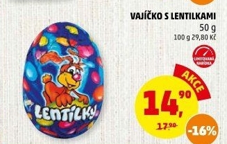 Čokoládové vajíčko s lentilkami Orion