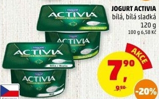 Bílý jogurt Activia Danone