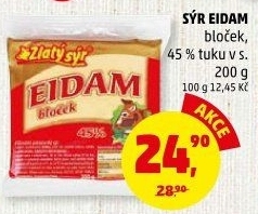 Sýr Eidam 45% Zlatý sýr Milkpol