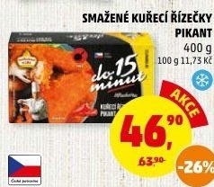 Řízečky kuřecí smažené mražené Pikant Vodňanské kuře