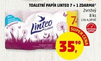 Toaletní papír 2vrstvý Linteo