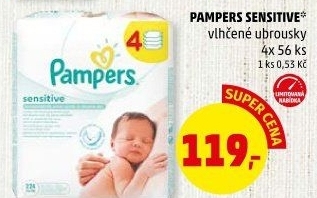 Vlhčené ubrousky dětské Pampers Sensitive