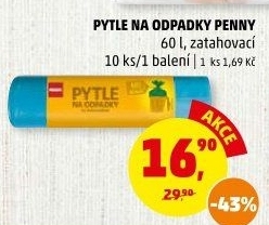 Zatahovací pytle na odpadky 60 l Penny