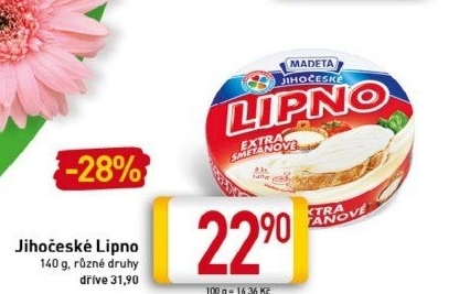 Tavený sýr Jihočeské Lipno Madeta