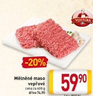 Maso mleté vepřové Vocílka