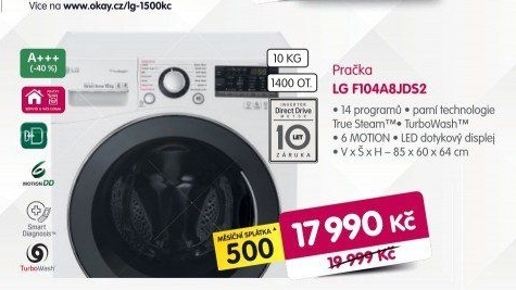 Pračka LG F104A8JDS2