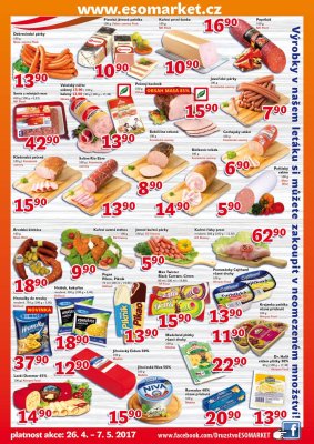 akční leták ESO MARKET 26.4.2017-7.5.2017