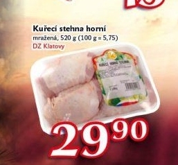 Kuřecí stehna mražená DZ Klatovy