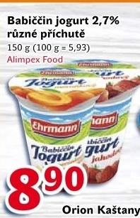 Jogurt babiččin Ehrmann